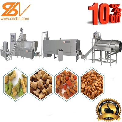 Dry Kibble Pet Food Extruder Machinery Production Line for Dog / Cat / Fish